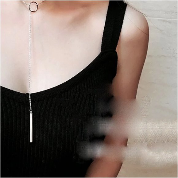 NEW 925 Sterling Silver Circle Long Chain Necklace - Picture 13 of 16